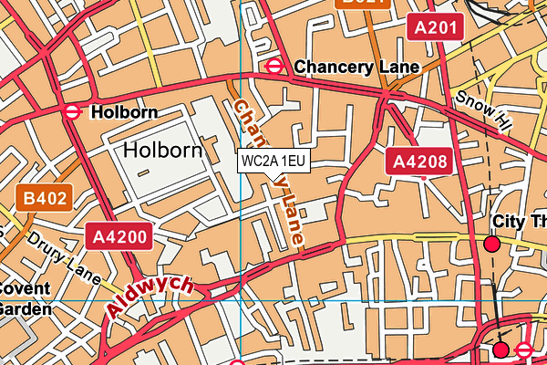 WC2A 1EU map - OS VectorMap District (Ordnance Survey)