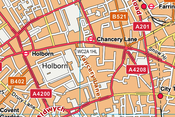 WC2A 1HL map - OS VectorMap District (Ordnance Survey)