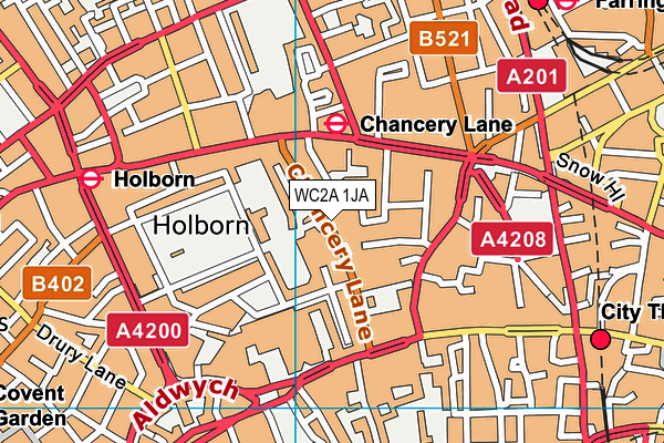 WC2A 1JA map - OS VectorMap District (Ordnance Survey)