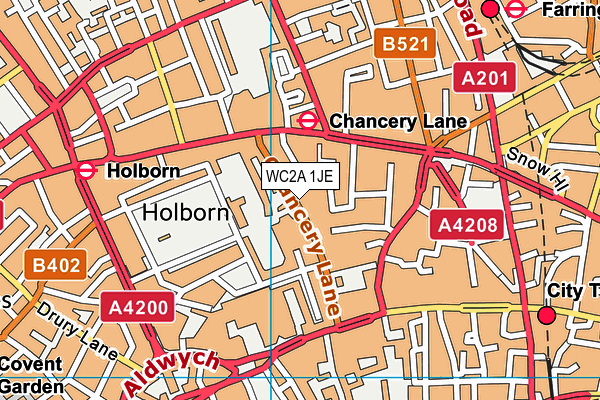 WC2A 1JE map - OS VectorMap District (Ordnance Survey)