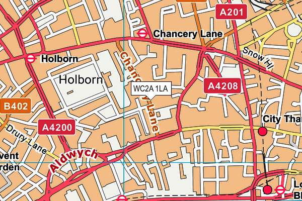 WC2A 1LA map - OS VectorMap District (Ordnance Survey)