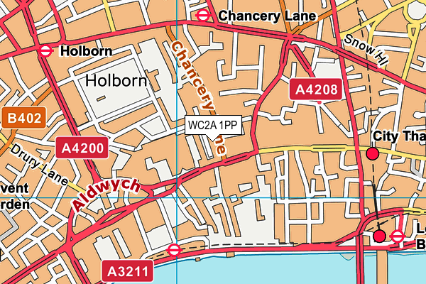 WC2A 1PP map - OS VectorMap District (Ordnance Survey)