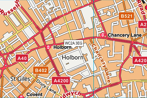 WC2A 3EG map - OS VectorMap District (Ordnance Survey)