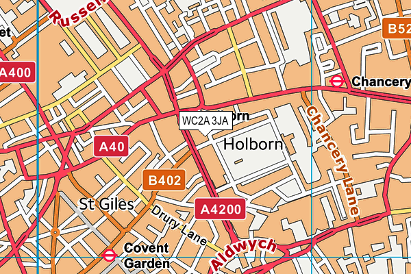 WC2A 3JA map - OS VectorMap District (Ordnance Survey)