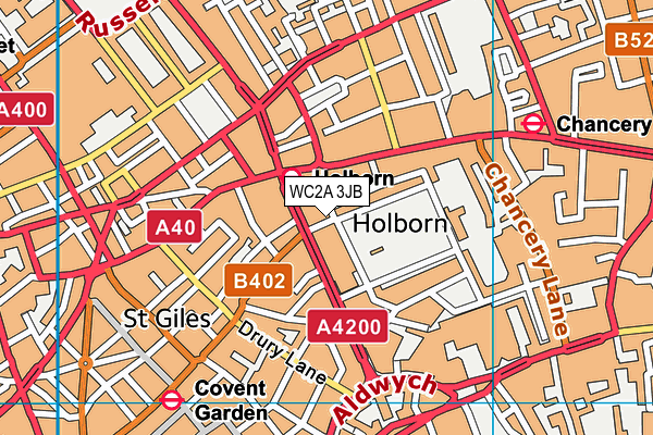 WC2A 3JB map - OS VectorMap District (Ordnance Survey)