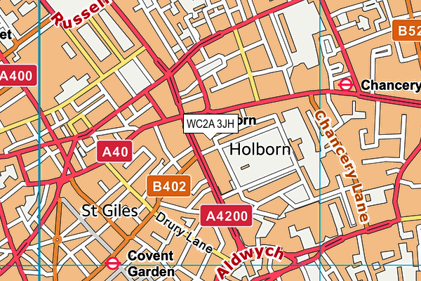 WC2A 3JH map - OS VectorMap District (Ordnance Survey)