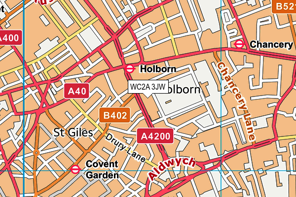 WC2A 3JW map - OS VectorMap District (Ordnance Survey)
