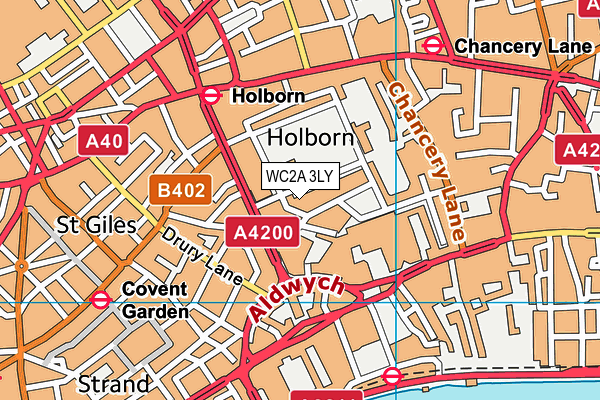 WC2A 3LY map - OS VectorMap District (Ordnance Survey)