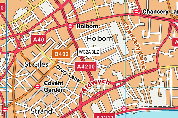 WC2A 3LZ map - OS VectorMap District (Ordnance Survey)