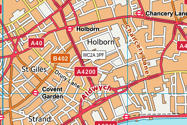 WC2A 3PF map - OS VectorMap District (Ordnance Survey)