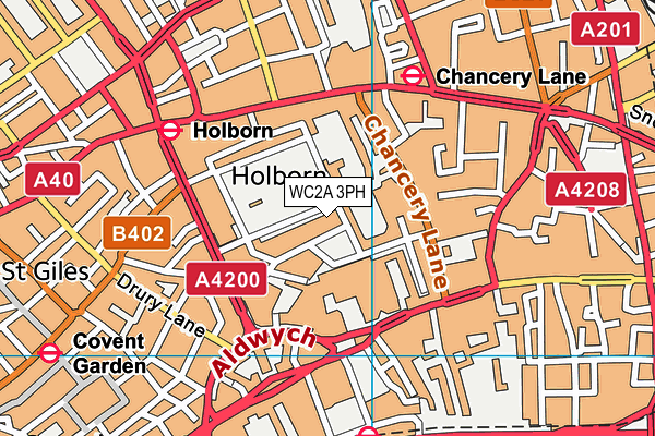 WC2A 3PH map - OS VectorMap District (Ordnance Survey)