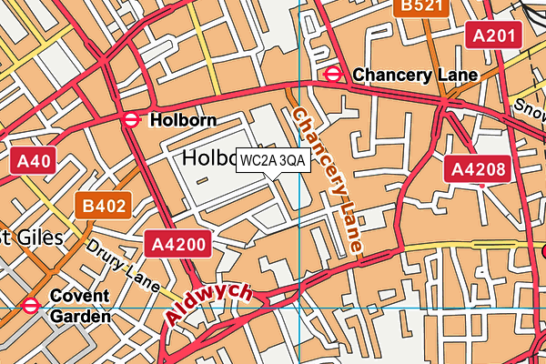 WC2A 3QA map - OS VectorMap District (Ordnance Survey)