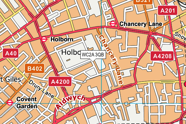 WC2A 3QB map - OS VectorMap District (Ordnance Survey)