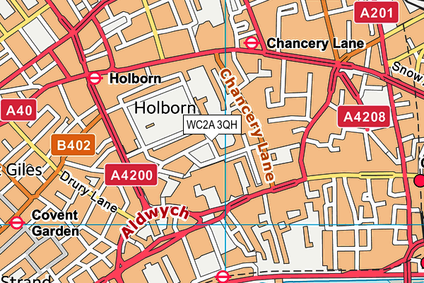 WC2A 3QH map - OS VectorMap District (Ordnance Survey)