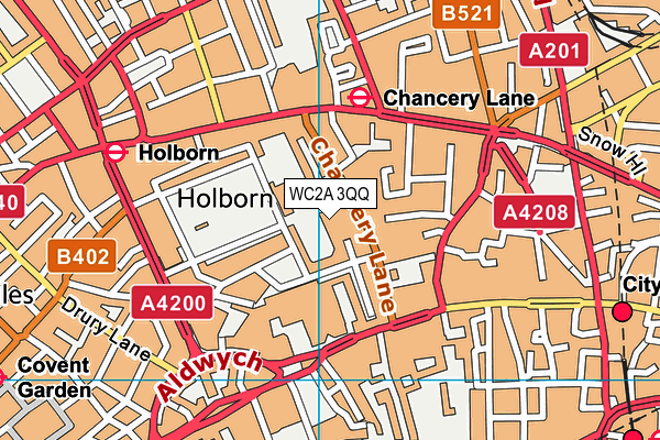 WC2A 3QQ map - OS VectorMap District (Ordnance Survey)
