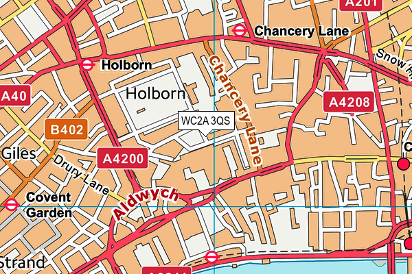 WC2A 3QS map - OS VectorMap District (Ordnance Survey)