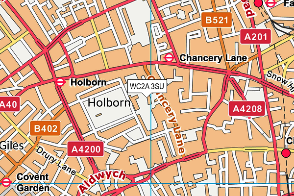 WC2A 3SU map - OS VectorMap District (Ordnance Survey)