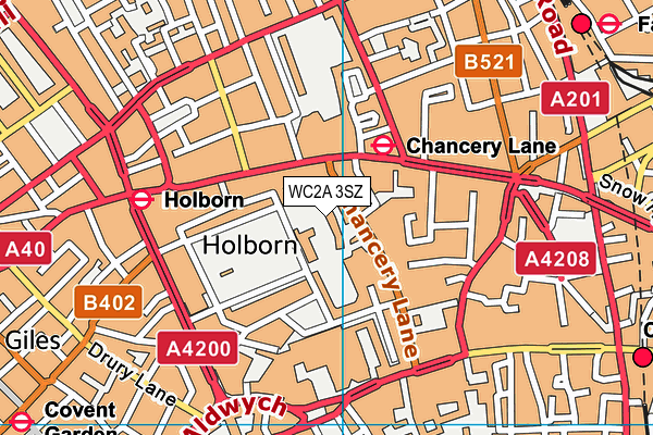 WC2A 3SZ map - OS VectorMap District (Ordnance Survey)