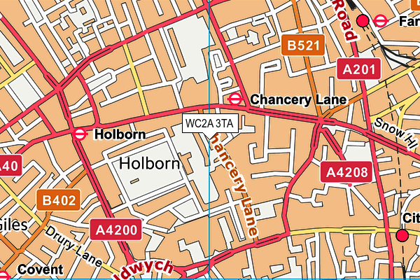 WC2A 3TA map - OS VectorMap District (Ordnance Survey)