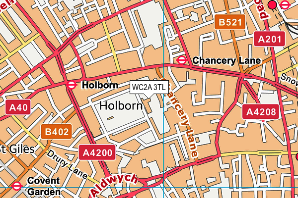 WC2A 3TL map - OS VectorMap District (Ordnance Survey)