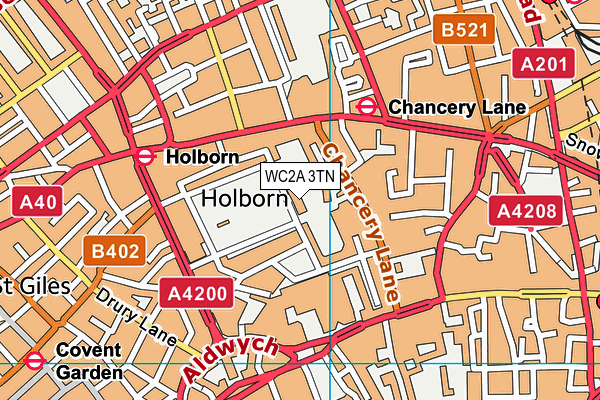 WC2A 3TN map - OS VectorMap District (Ordnance Survey)