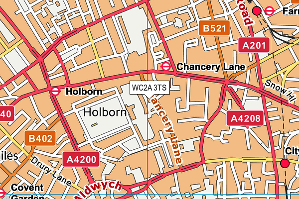 WC2A 3TS map - OS VectorMap District (Ordnance Survey)