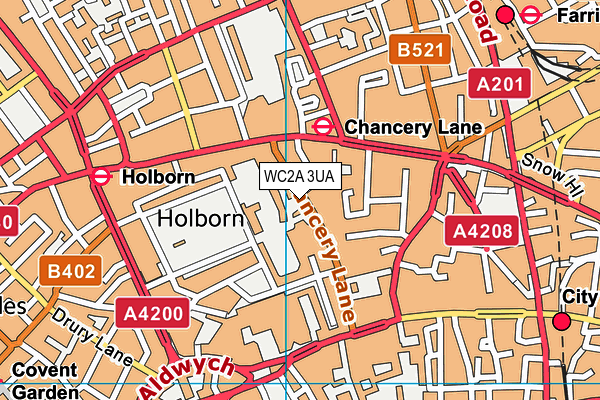 WC2A 3UA map - OS VectorMap District (Ordnance Survey)