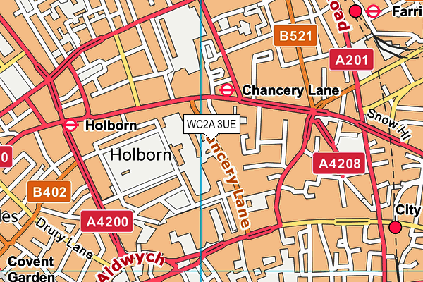 WC2A 3UE map - OS VectorMap District (Ordnance Survey)