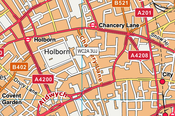 WC2A 3UJ map - OS VectorMap District (Ordnance Survey)