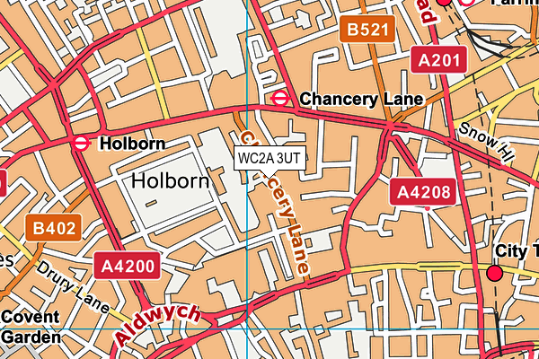 WC2A 3UT map - OS VectorMap District (Ordnance Survey)