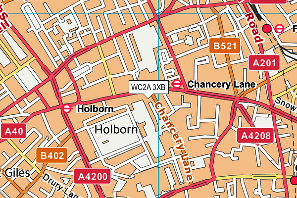 WC2A 3XB map - OS VectorMap District (Ordnance Survey)