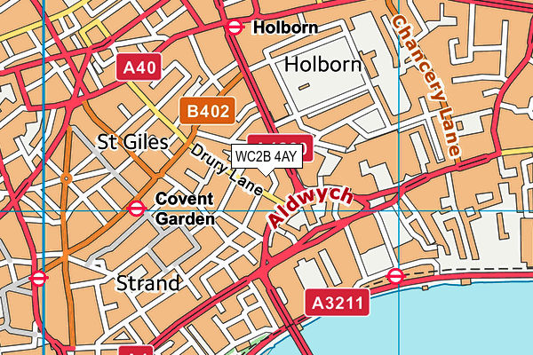 WC2B 4AY map - OS VectorMap District (Ordnance Survey)