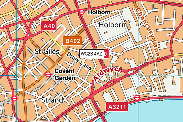 WC2B 4AZ map - OS VectorMap District (Ordnance Survey)