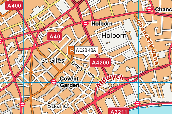 City Lit map (WC2B 4BA) - OS VectorMap District (Ordnance Survey)