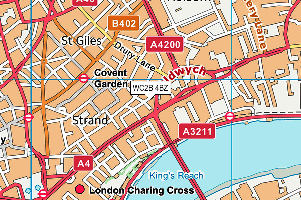 The Health Club At One Aldwych map (WC2B 4BZ) - OS VectorMap District (Ordnance Survey)