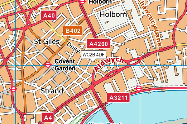 WC2B 4DF map - OS VectorMap District (Ordnance Survey)