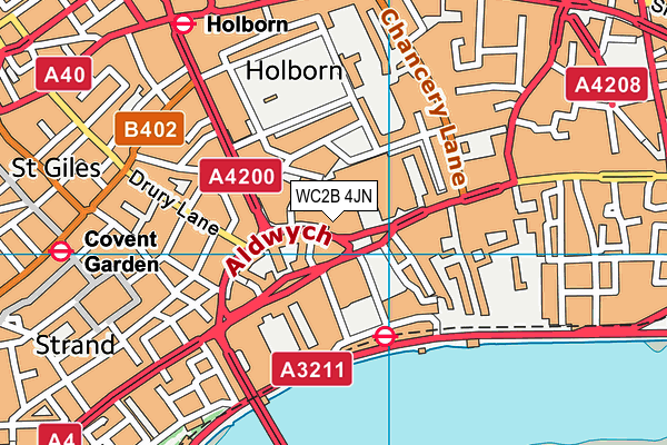 WC2B 4JN map - OS VectorMap District (Ordnance Survey)