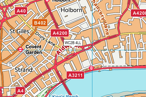 WC2B 4LL map - OS VectorMap District (Ordnance Survey)