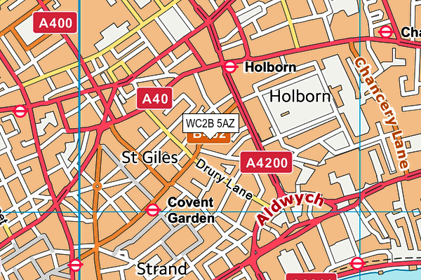 WC2B 5AZ map - OS VectorMap District (Ordnance Survey)