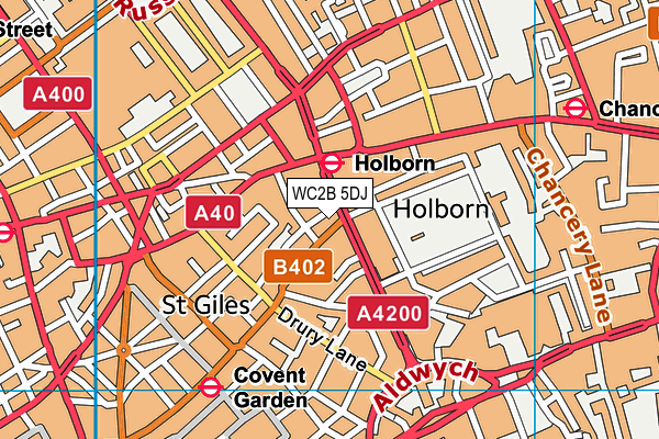 WC2B 5DJ map - OS VectorMap District (Ordnance Survey)