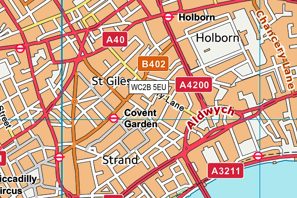 WC2B 5EU map - OS VectorMap District (Ordnance Survey)