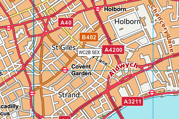 WC2B 5EX map - OS VectorMap District (Ordnance Survey)