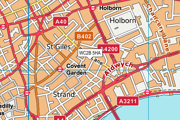 WC2B 5HA map - OS VectorMap District (Ordnance Survey)