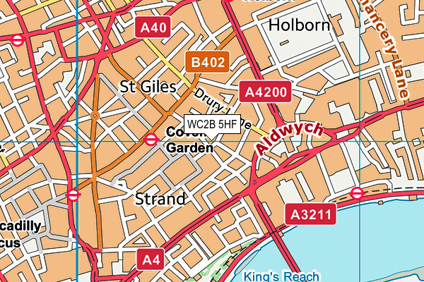 WC2B 5HF map - OS VectorMap District (Ordnance Survey)