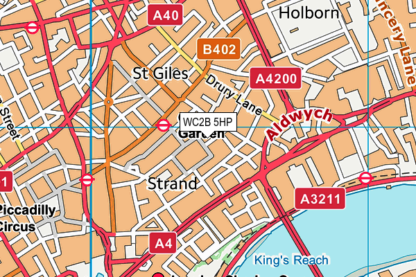 WC2B 5HP map - OS VectorMap District (Ordnance Survey)