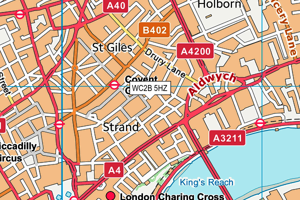 WC2B 5HZ map - OS VectorMap District (Ordnance Survey)