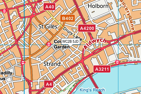 WC2B 5JD map - OS VectorMap District (Ordnance Survey)