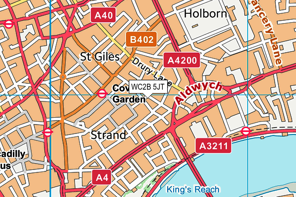 WC2B 5JT map - OS VectorMap District (Ordnance Survey)