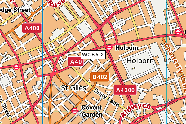 WC2B 5LX map - OS VectorMap District (Ordnance Survey)