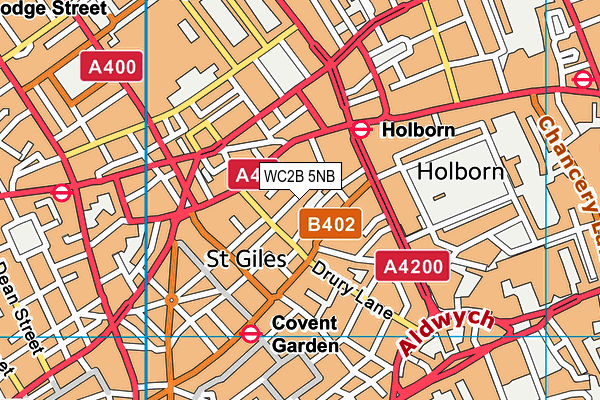 WC2B 5NB map - OS VectorMap District (Ordnance Survey)